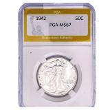1942 Walking Liberty Half Dollar PGA MS67