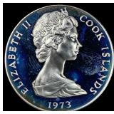 1973 Cook Islands Proof Silver 2 Dollars CHOICE AU