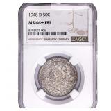 1948-D Franklin Half Dollar NGC MS66+ FBL