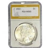 1922 Silver Peace Dollar PGA MS65