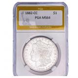 1882-CC Morgan Silver Dollar PGA MS64
