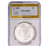 1885 Morgan Silver Dollar PGA MS64