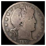 1893-O Silver Barber Half Dollar NICELY CIRCULATED