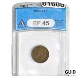 1908-S Indian Head Cent ANACS EF45