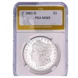1881-O Morgan Silver Dollar PGA MS65