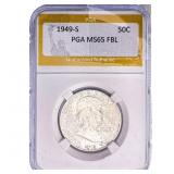 1949-S Franklin Half Dollar PGA MS65 FBL