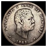 1883 Hawaii Silver 1/4 Dollar LIGHTLY CIRCULATED