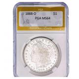 1888-O Morgan Silver Dollar PGA MS64