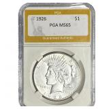 1926 Silver Peace Dollar PGA MS65