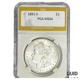 1891-S Morgan Silver Dollar PGA MS64