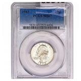 1943 Washington Silver Quarter PCGS MS67