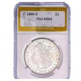 1888-O Morgan Silver Dollar PGA MS64