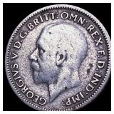 1933 Great Britain Silver Six Pence .4 ASW CLOSELY