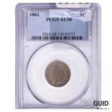 1862 Indian Head Cent PCGS AU58