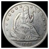 1863-S Silver Half Dollar NEARLY UNCIRCULATED