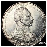 1913-A Germany Silver 2 Marks UNCIRCULATED