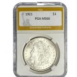 1921 Morgan Silver Dollar PGA MS66