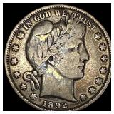 1892 Silver Barber Half Dollar NICELY  CIRCULATED