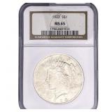 1922 Silver Peace Dollar NGC MS65