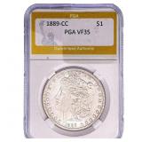 1889-CC Morgan Silver Dollar PGA VF35