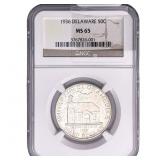 1936 Delaware Half Dollar NGC MS65
