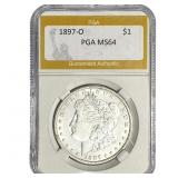 1897-O Morgan Silver Dollar PGA MS64