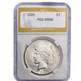 1926 Silver Peace Dollar PGA MS66