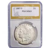 1887-S Morgan Silver Dollar PGA MS63