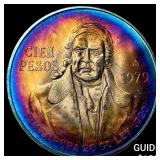 1978 Mexico Silver 100 Pesos Toned UNCIRCULATED