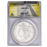 1883-O Morgan Silver Dollar ANACS MS63