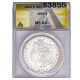 1883 Morgan Silver Dollar ANACS MS63