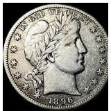 1896-S Silver Barber Half Dollar ABOUT UNCIRCULATE