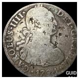 1794 Colonial Spain Silver 8 Reales Chopmarks NEAR