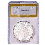 1892-O Morgan Silver Dollar PGA AU58