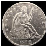 1858 Seated Liberty Half Dollar CLOSELY  UNCIRCUL