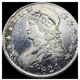 1824 Capped Bust Half Dollar ABOUT UNCIRCULATED