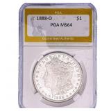 1888-O Morgan Silver Dollar PGA MS64