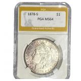 1878-S Morgan Silver Dollar PGA MS64