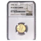 1950 Wheat Cent NGC PF65 RD Cameo