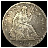 1875 Seated Liberty Half Dollar LIGHTLY CIRCULATED