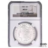 1897 Morgan Silver Dollar NGC MS63