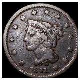 1841 Braided Hair Large Cent HIGH GRADE