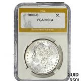 1888-O Morgan Silver Dollar PGA MS64