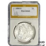 1890-S Morgan Silver Dollar PGA MS65