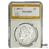 1897-S Morgan Silver Dollar PGA MS65