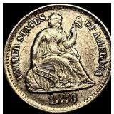 1873-S Silver Half Dime CHOICE AU