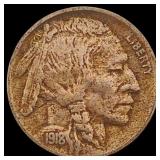 1918-D Buffalo Nickel NEARLY UNCIRCULATED