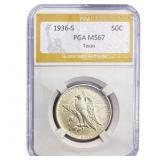 1936-S Texas Half Dollar PGA MS67