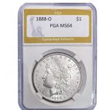 1888-O Morgan Silver Dollar PGA MS64