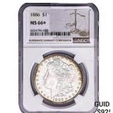 1886 Morgan Silver Dollar NGC MS66+